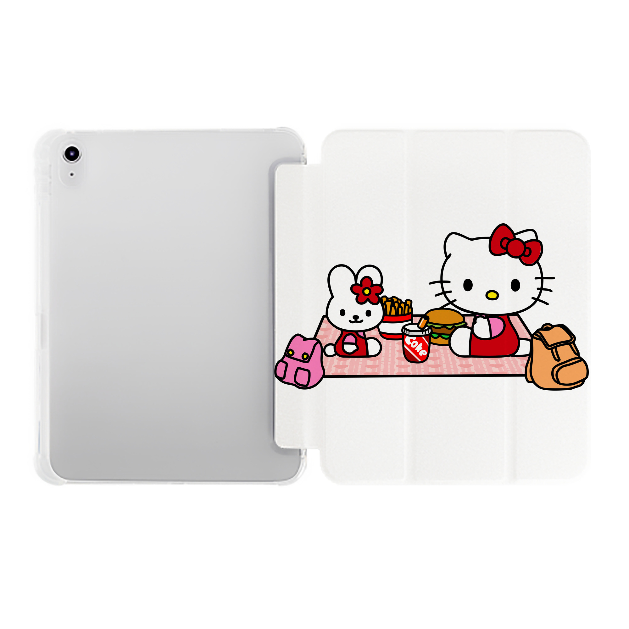 （画像用） Hello Kitty ハローキティ IPad ケース ペン収納付き 三つ折りスタンド PUレザー×シリコン 対応機種9.5/10.5/10.9インチ